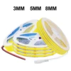 DC5V USB COB LED Strip 3mm 5mm 8mm Width 12V 320LEDs Flexible LED Strip Light with Adhesive High Density Linear Lighting 6