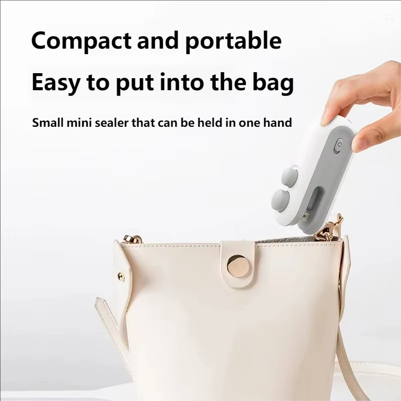 Portable Mini Bag Sealer USB Rechargeable Handheld Food Storage Sealing Device for Snacks & Plastic Bags 3