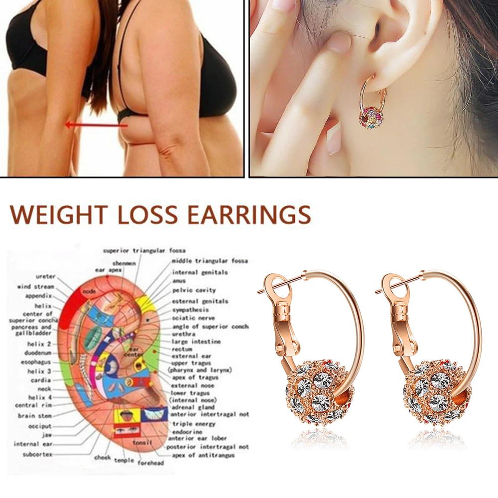 4pcs/Lose Weight Magnetic Health Jewelry Magnetic Slimming Earrings Slimming Patch Magnets of Lazy Paste Slim Patch Body Shaper