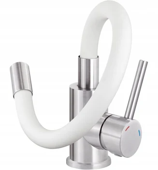 Rubinetto da cucina bianco con beccuccio flessibile Luno 1