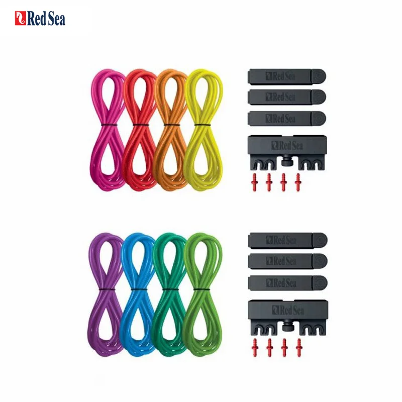Red Sea Aquarium Dosing pump Accessories 4-color tubing Kit (Red/Yellow) & (Blue/Green) Tube Organizer Clip 4 Tube Holder
