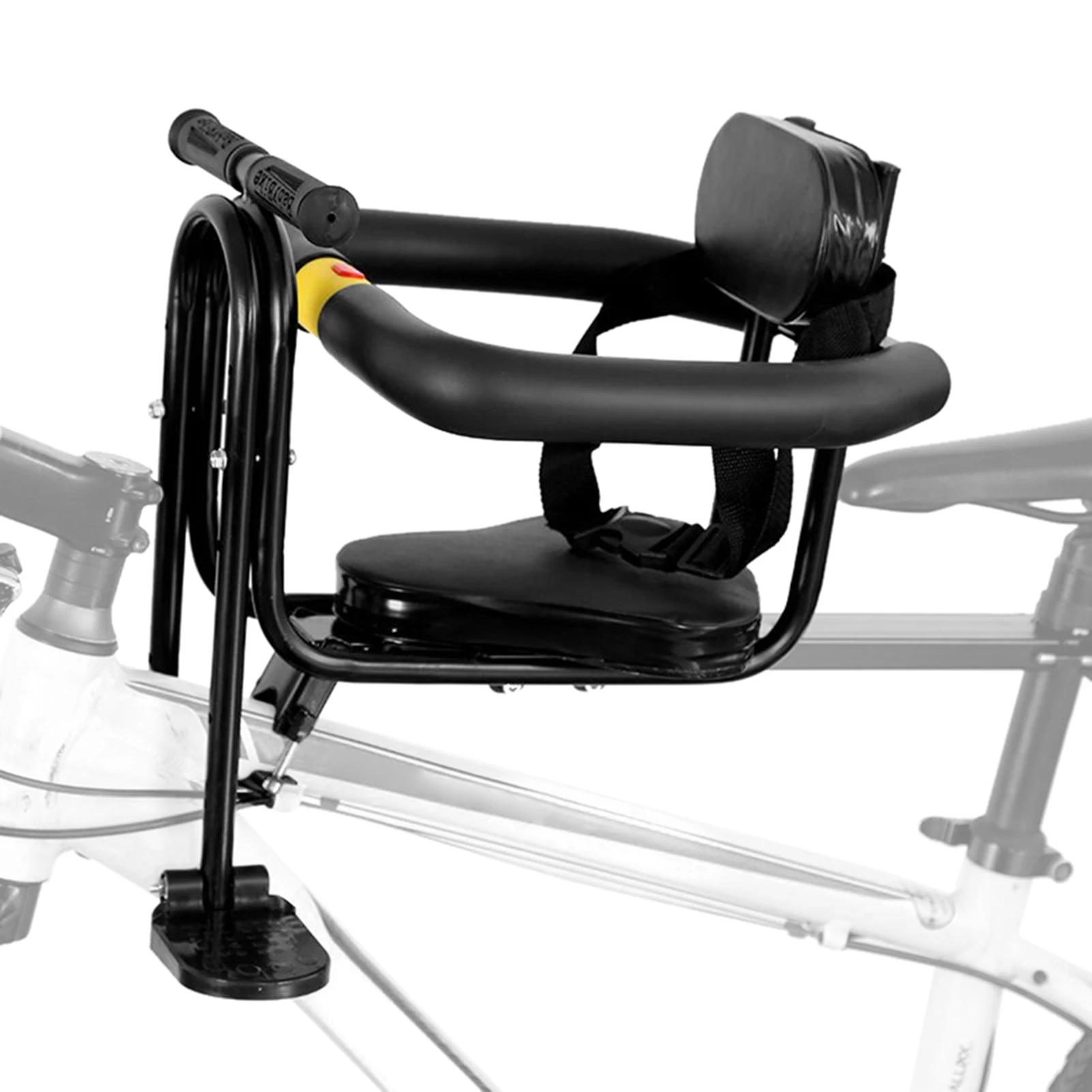 Safety Child Saddle Front Bicycle Seat Child Safety Child Saddle with Pedals and Support for MTB Road Bike Front Seat for Kid