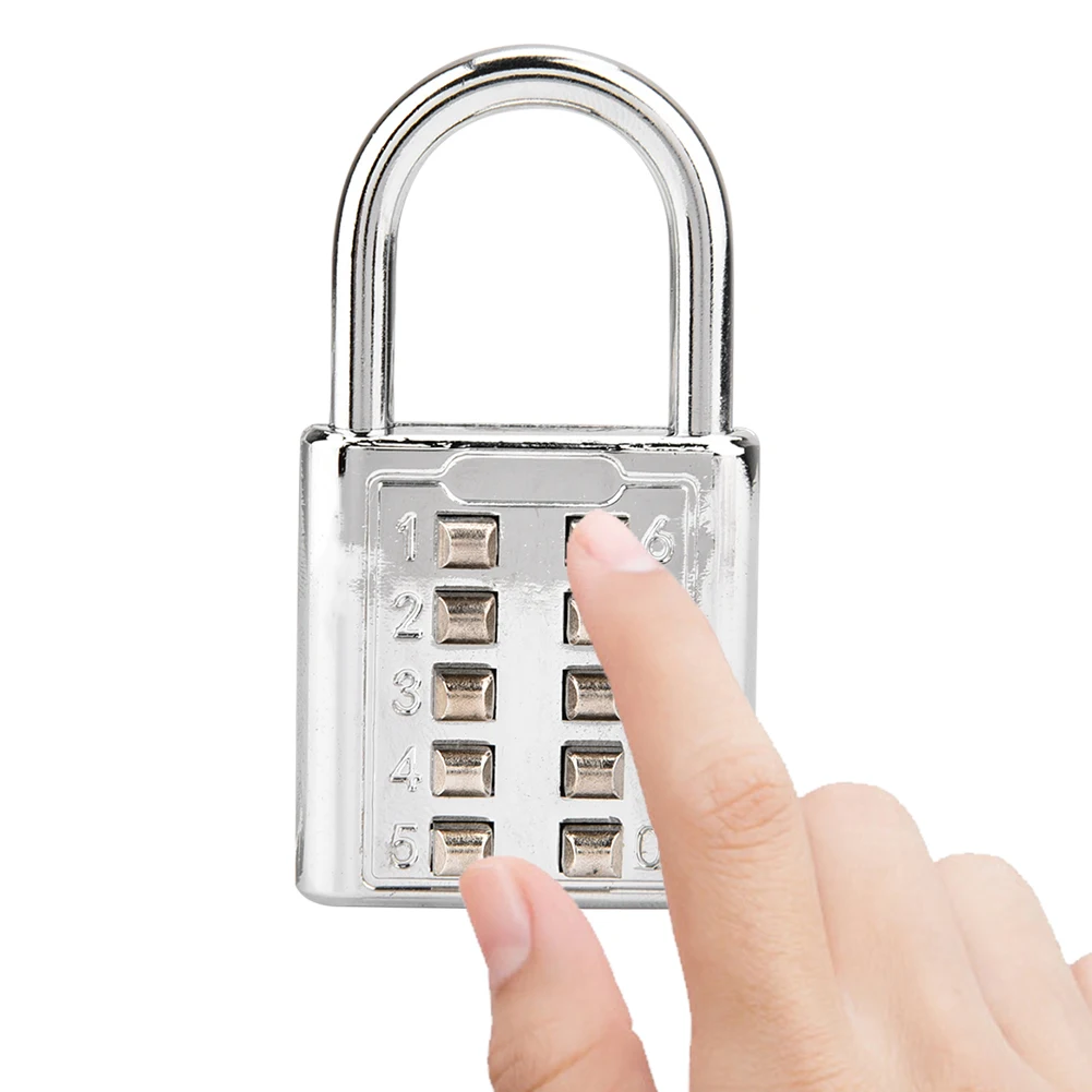 10-Digit Combination Padlock for Secure Locking Push Button Password Lock for Luggage Toolbox Locker