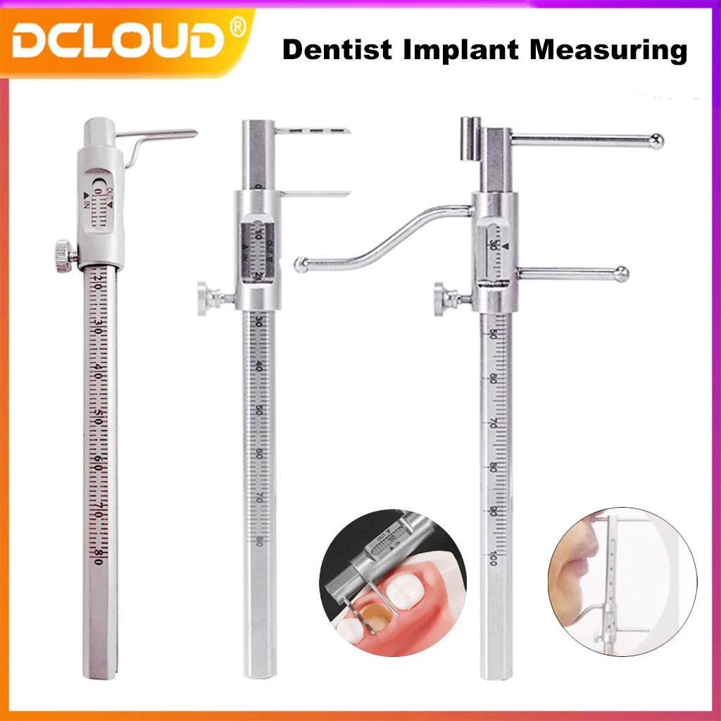 

1Pc Dental Orthodontic Implant Ruler Sliding Caliper Chin Indicator Double Scale Dentist Implant Measuring Gauge Dentistry Tool