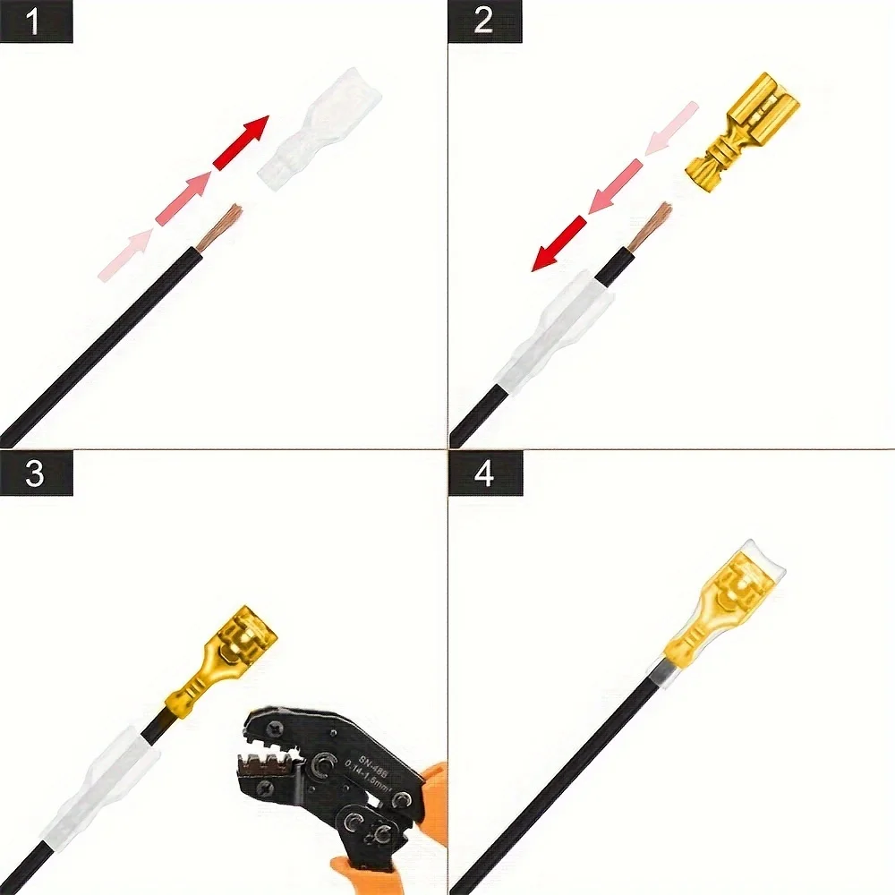 Wire Connector Terminals 270 pcs 2.8mm 4.8mm 6.3mm Plug Spring Female Spade Cold Crimp Automotive Speaker Electric