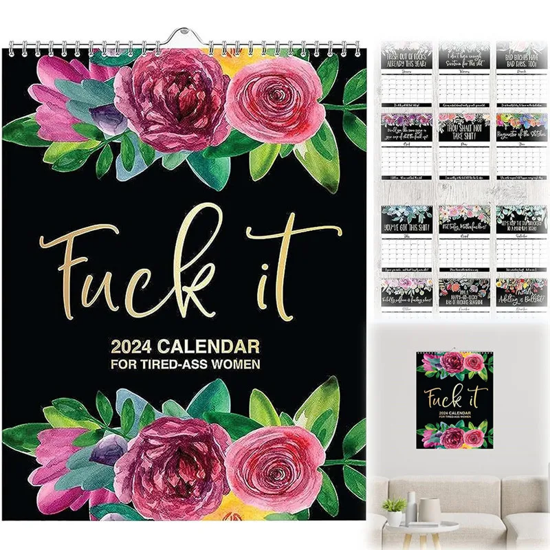 Christmas Sweary Calendar 2024 Home Decor Wall Calendar For Tired-Ass Women  Planner Wall Decor Hanging Calendar Creative Gifts - AliExpress