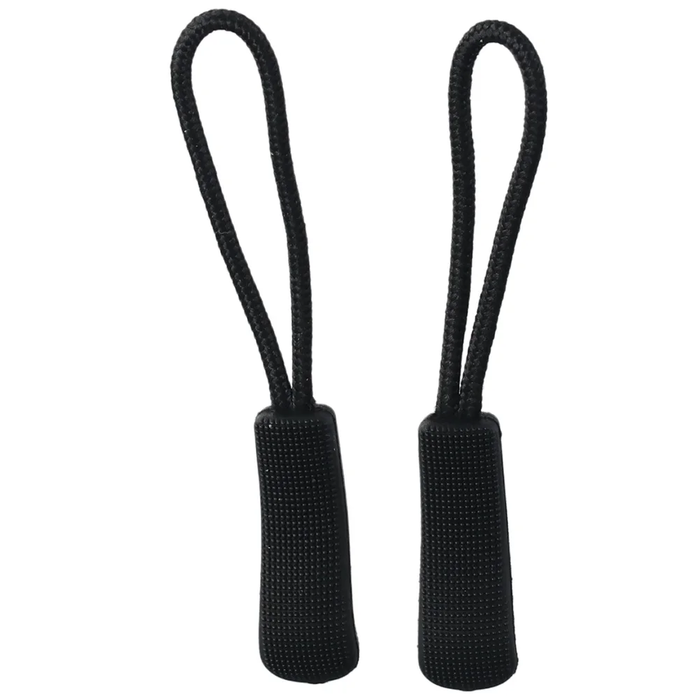 30Pcs Reflective Pull Tail Rope Black Plastic Zipper Rope For Clothing Luggage Shoes Boot