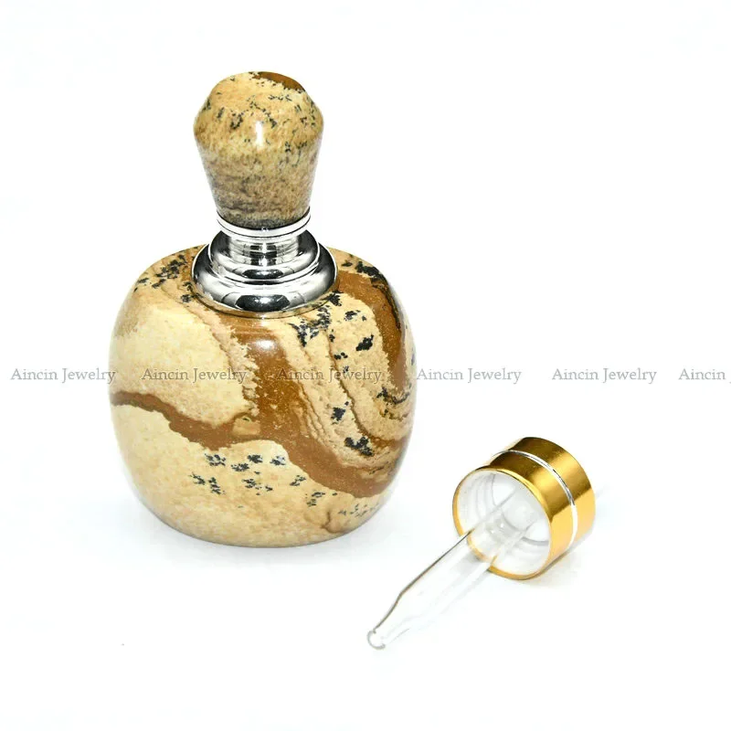 High Quality 40x60mm Big Size Perfume Bottles Natural Amethyst Rose Quartz Howlite Tutquoise NO Hole Pendants 4