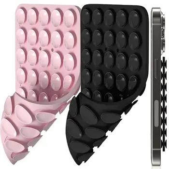 1-3pcs Double Sided Silicone Suction Cup Phone Case Detachable Stand Anti-Slip Mobile Phone Fixed Pad For Hands-Free Selfies