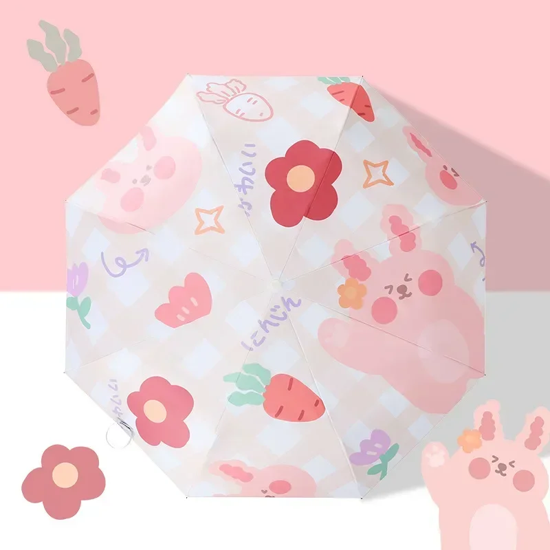Fully Automatic Folding Sunscreen Cute Cartoon Umbrella Female Umbrella Sun