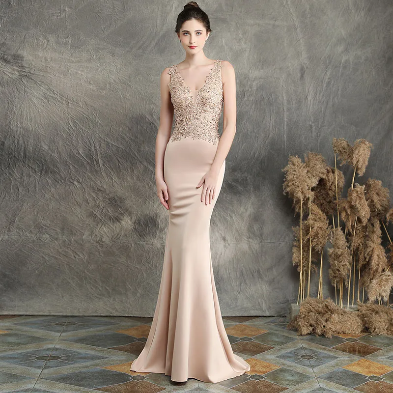 dongcmy-luxury-hand-made-decal-beaded-toast-bridal-long-thank-you-dinner-slim-fit-fishtail-dress-wedding-evening-dress