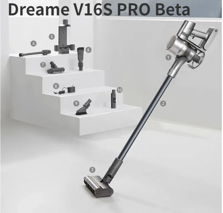 DreameHighSuctionVacuumCleanerV16SDualGreenLightDustDisplay