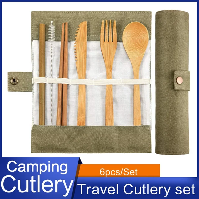 Eco-Friendly Portable Bamboo Travel Cutlery Set