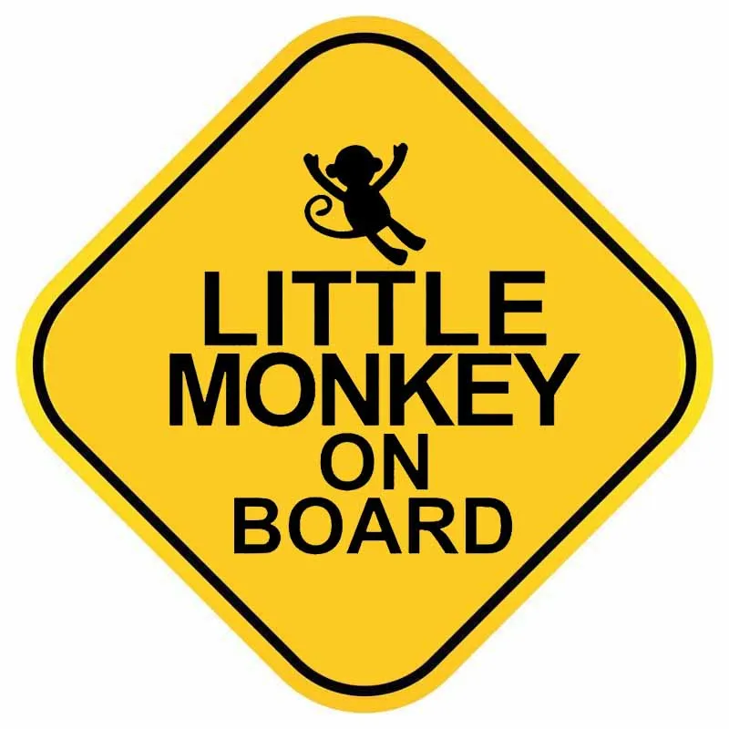 

Jpct little monkey WARNING DECAL waterproof polyethylene sticker PVC for off-road vehicles, suitcases and bicycles. 13.7x13.7cm