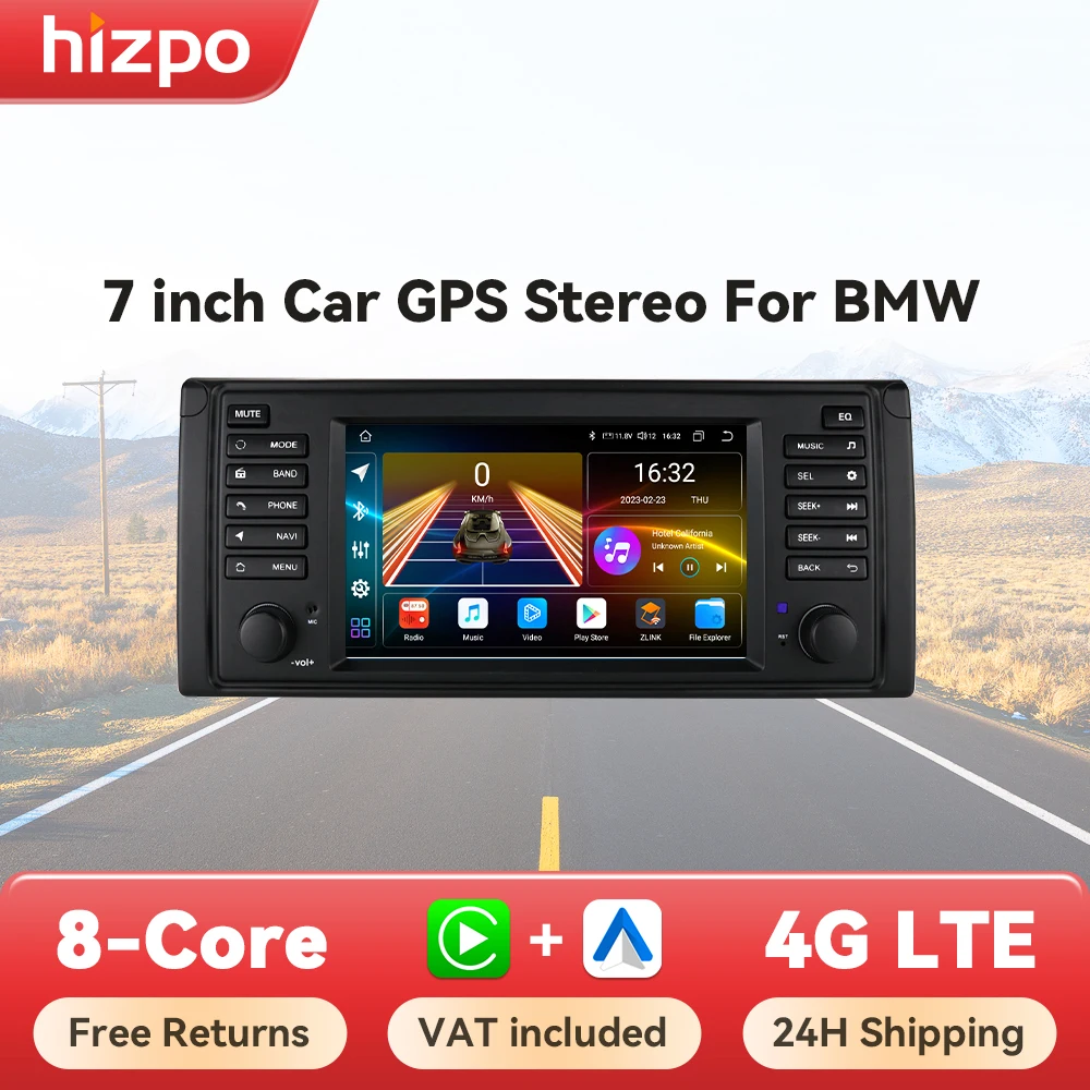Hizpo sistemas inteligentes de coche para BMW 5 Series E39 X5 E53 M5 1996-2003 Multimedia 2din Autoradio Android 13 Auto Carplay 7862 4G 1