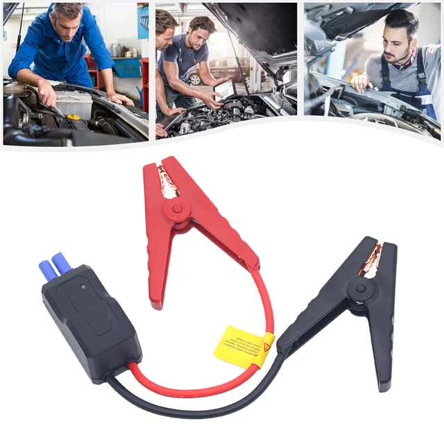 12V Car Jump Starter Smart Clip Cable EC5 Plug Connector Car Emergency Start Power Cable Anti Reverse Alligator Clip for 1.5-6L 2