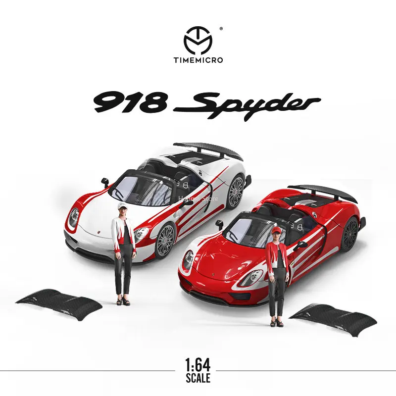 

TIME MICRO 1:64 918 Spyder White flame / Red flame Diecast Model Car