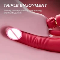 3 in 1 360 °   Rotation Massage Klitoris Vibrator für Frau Zunge Stoßen Teleskop Dildo Weibliche Masturbator Erwachsene Sex Spielzeug 3