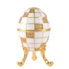 QIFU White Blue Lattice Faberge Egg Style Home Decor 1
