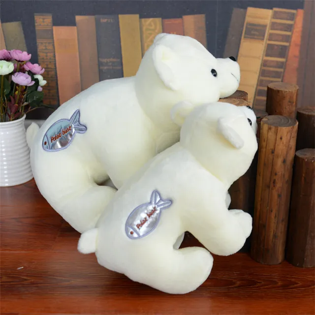 25cm Children Stuffed Toys Cartoon Polar Bear Shaped Doll Throw Pillow Plush Toys Nice Gift for Kids Adults 2