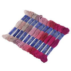Rhapsody Premium Egyptian Cotton Embroidery Floss Collection - 12 Vibrant Colors, Double Mercerized, 8 - Meter Skeins - 6 Strands (Shocking Pink 10)
