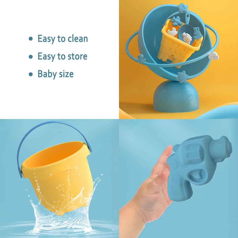 Children Trolley Beach Toys Beach Accessories Sandbox Sand Molds Shovel Barrel Summer Outdoor Playa Beach Sand Play Toy for Kids 5