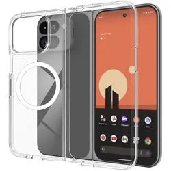Custodia per telefono in plastica trasparente rigida con ricarica wireless magnetica