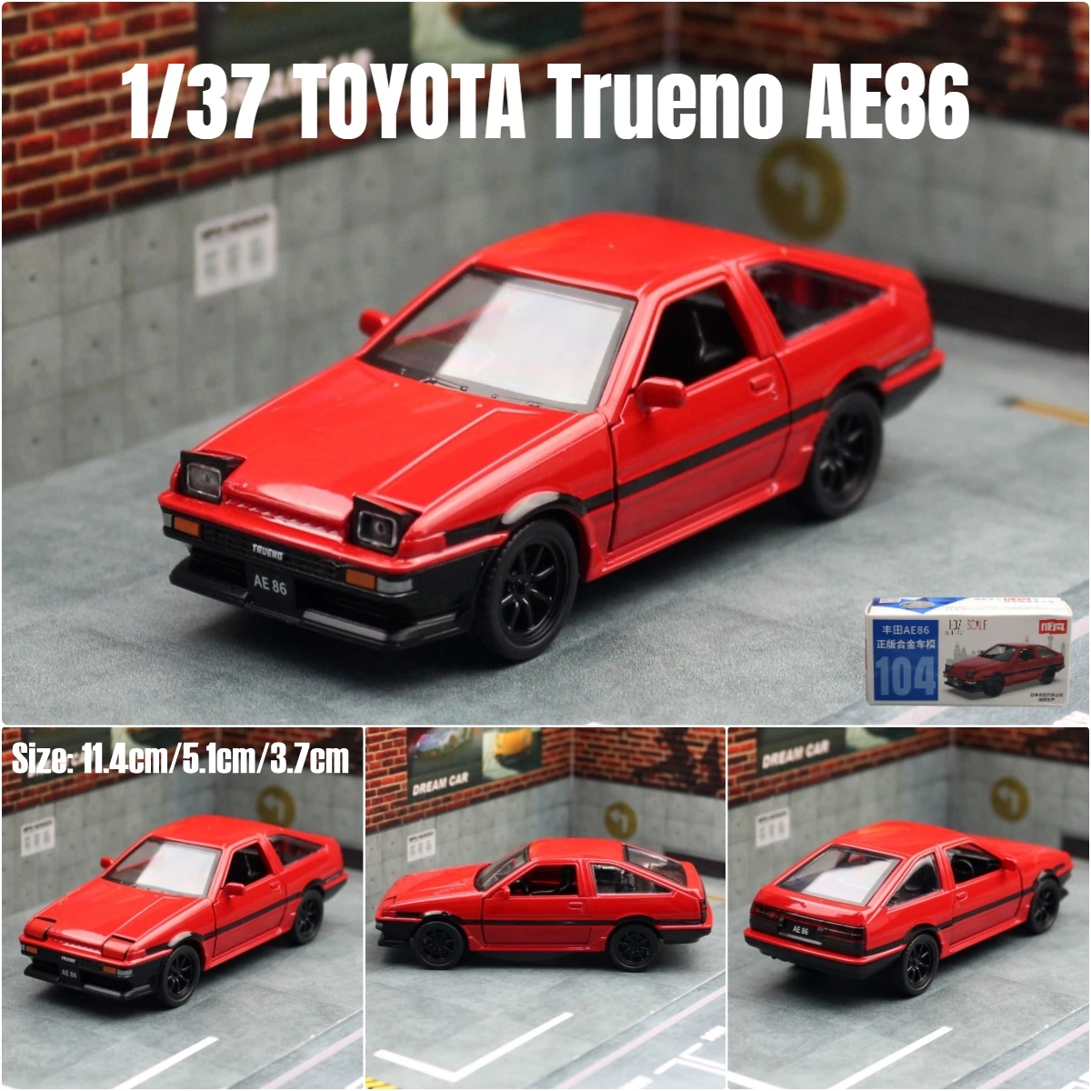Toyota Trueno AE86 Inicial D Carro de brinquedo clássico para
