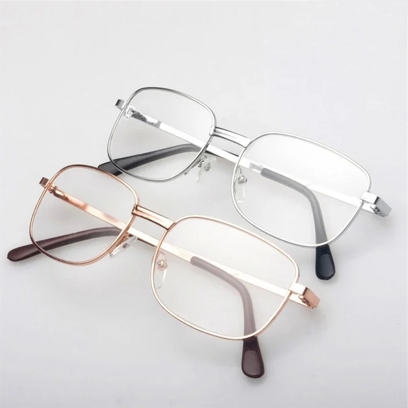 

Очки для чтения с диоптриями для мужчин и женщин, квадратные полностью металлические линзы в металлической оправе, пресбиопические, защита от царапин, + 1,5 + 4,0, 2 шт.