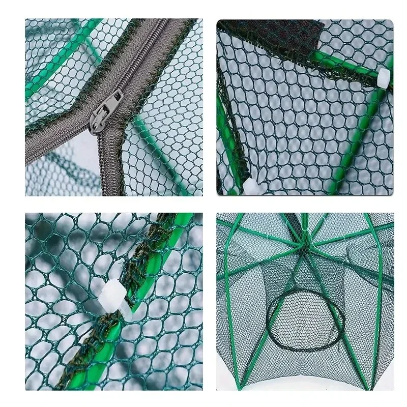 Fishing Traps 6 Holes Mesh For Fishing Net/Tackle/Cage Folding Crayfish Catcher Casting/Fish Network Crab/Crayfish/Shrimp/Smelt/Eels Traps