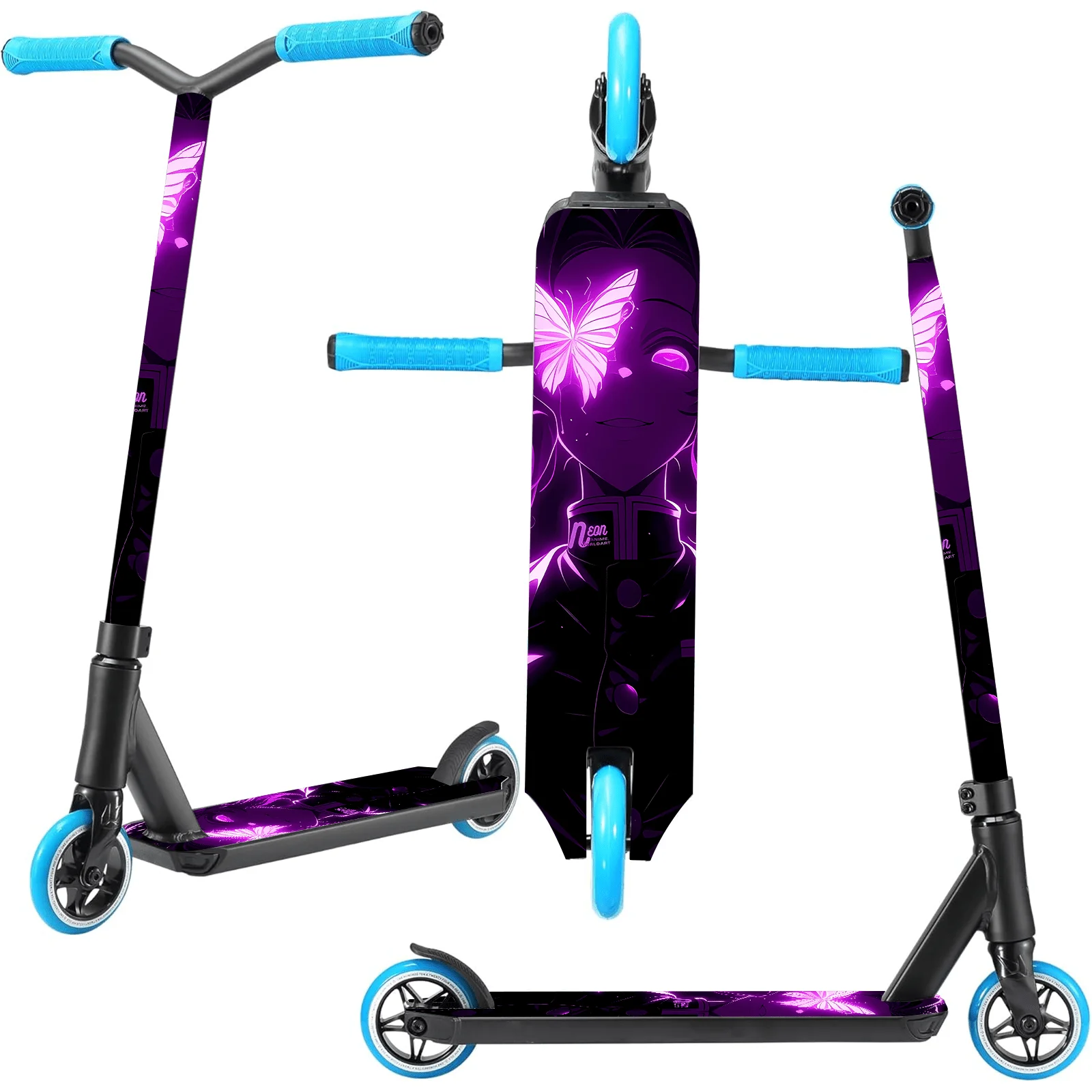Purple Butterfly Girl Scooter & Skateboard DIY Non-Slip Sticker