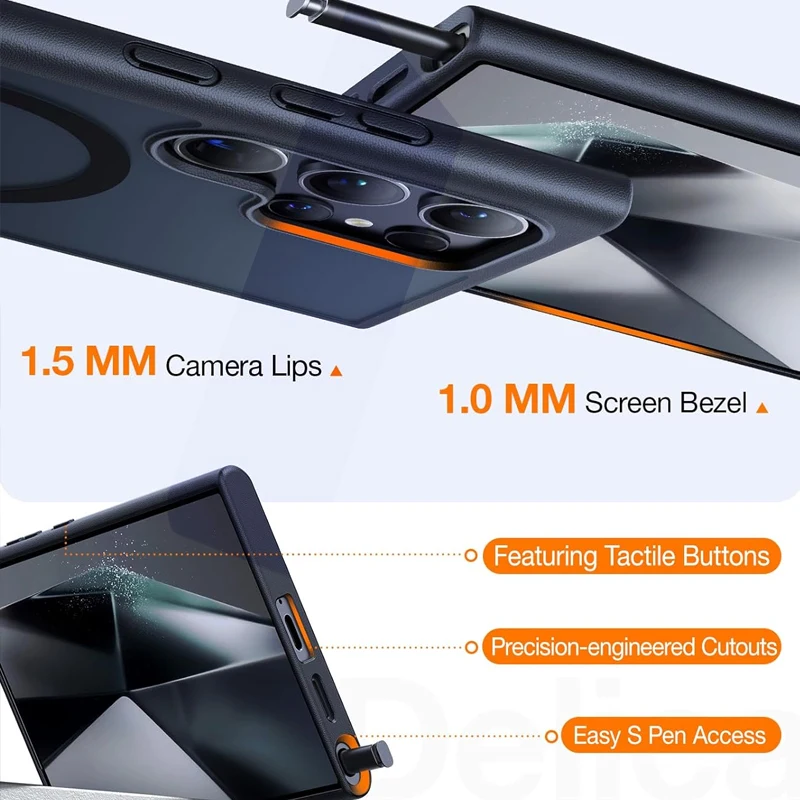 UYUXIO Magnetic Mobile Phone Case with Kickstand for Samsung Galaxy S25 S24 S23 Ultra FE S22 Plus Cover Stand Cases with Holder 5