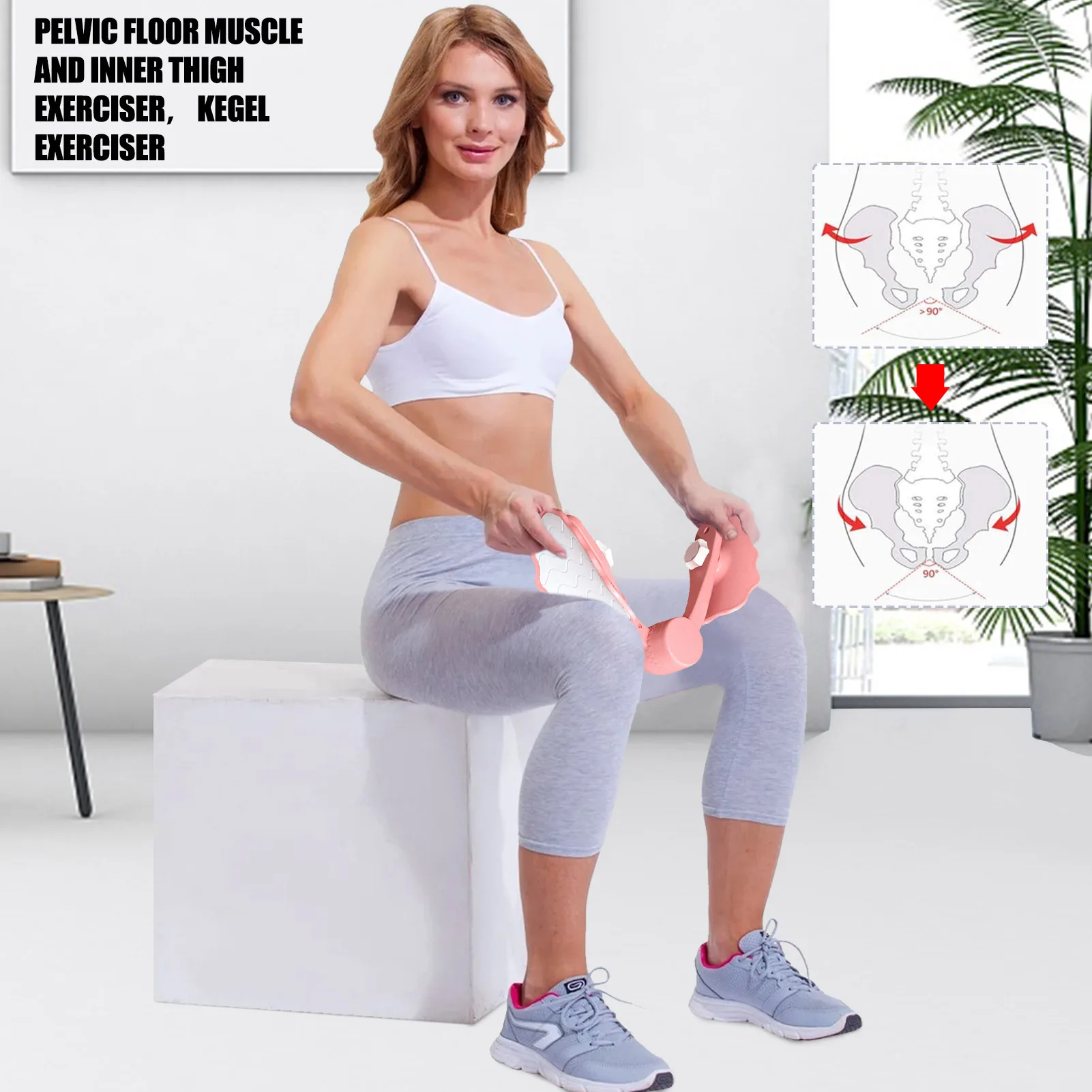 Pelvic Floor Muscle Trainer Postpartum Hip Trainer Bladder Control Exerciser Kegel Exercises For Women Inner Thigh Trimmer With
