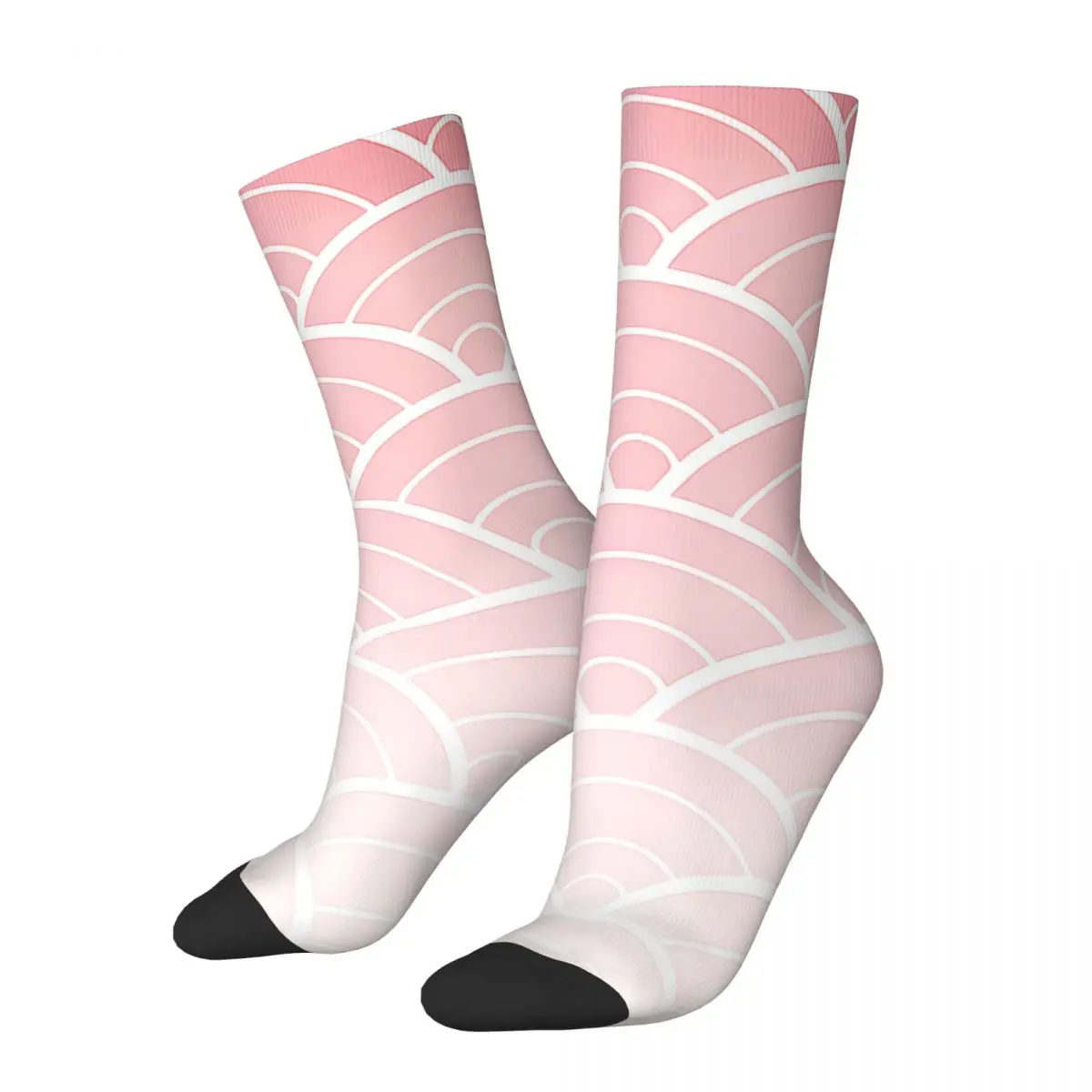 

Funny Men's Socks Pink Ombre Japanese Waves Pattern Retro Japanese Wave Harajuku Crazy Crew Sock Gift Pattern Printed