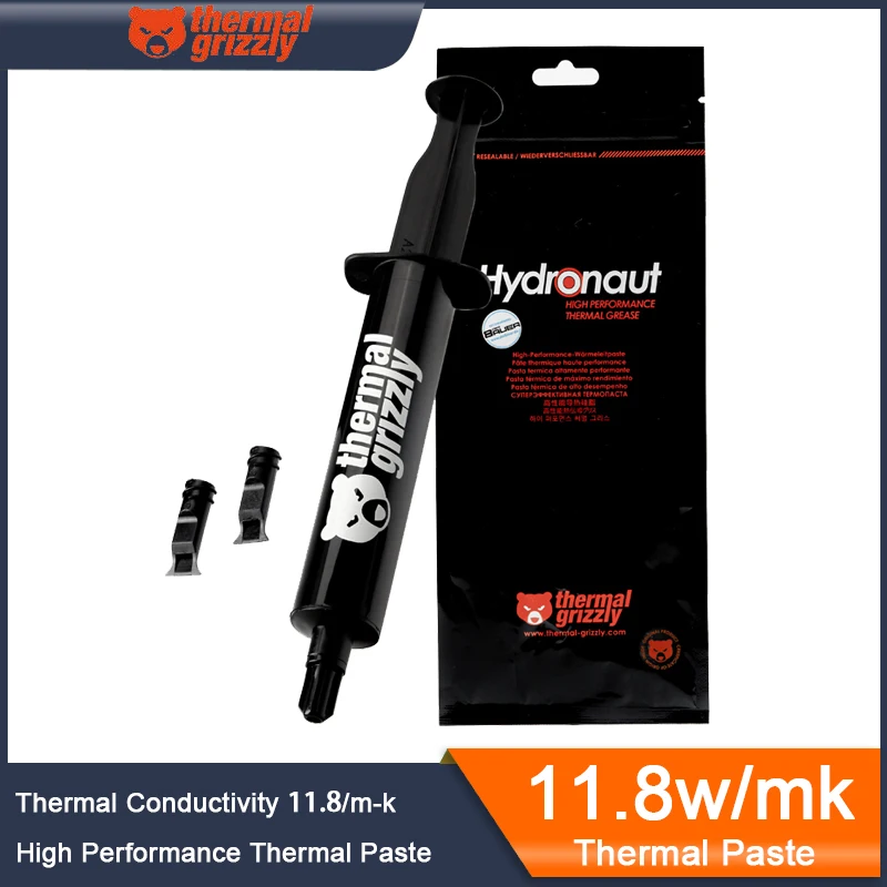 Thermal Grizzly Hydronaut Thermal Paste High Performance 11.8W/MK Thermal Conductive Grease for All Heatsinks CPU and GPU