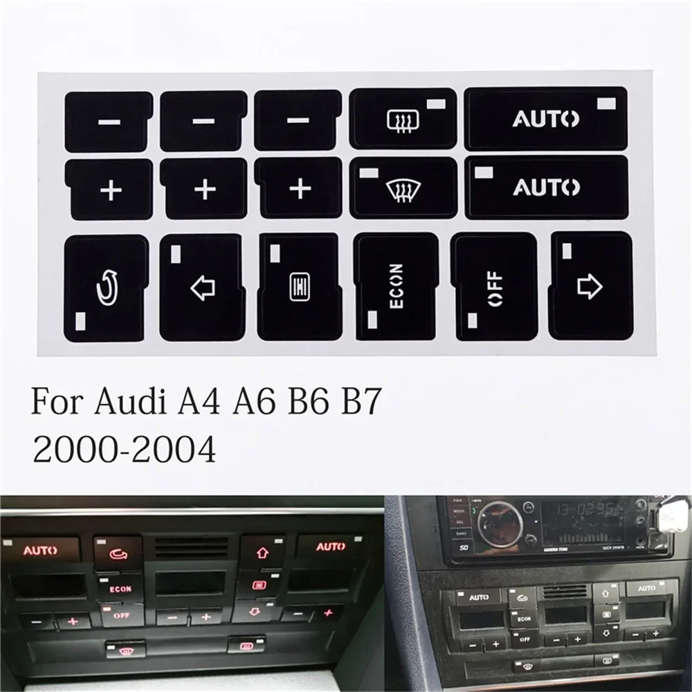 

1 Pcs For Audi A4 B6 B7 2000 2001 2002 2003 2004 Car Control Button Air Condition Ac Climate Repair Stickers Decals With 16keys