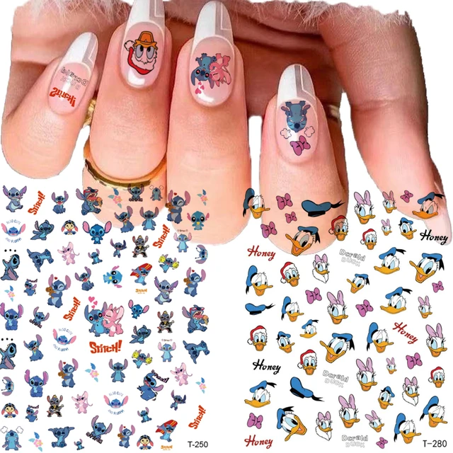 Disney 3D Nail Art Stickers Cartoon Lilo and Stitch Nail Art Decoration  Mickey and Minnie Stickers For Nails DIY Anime Decals