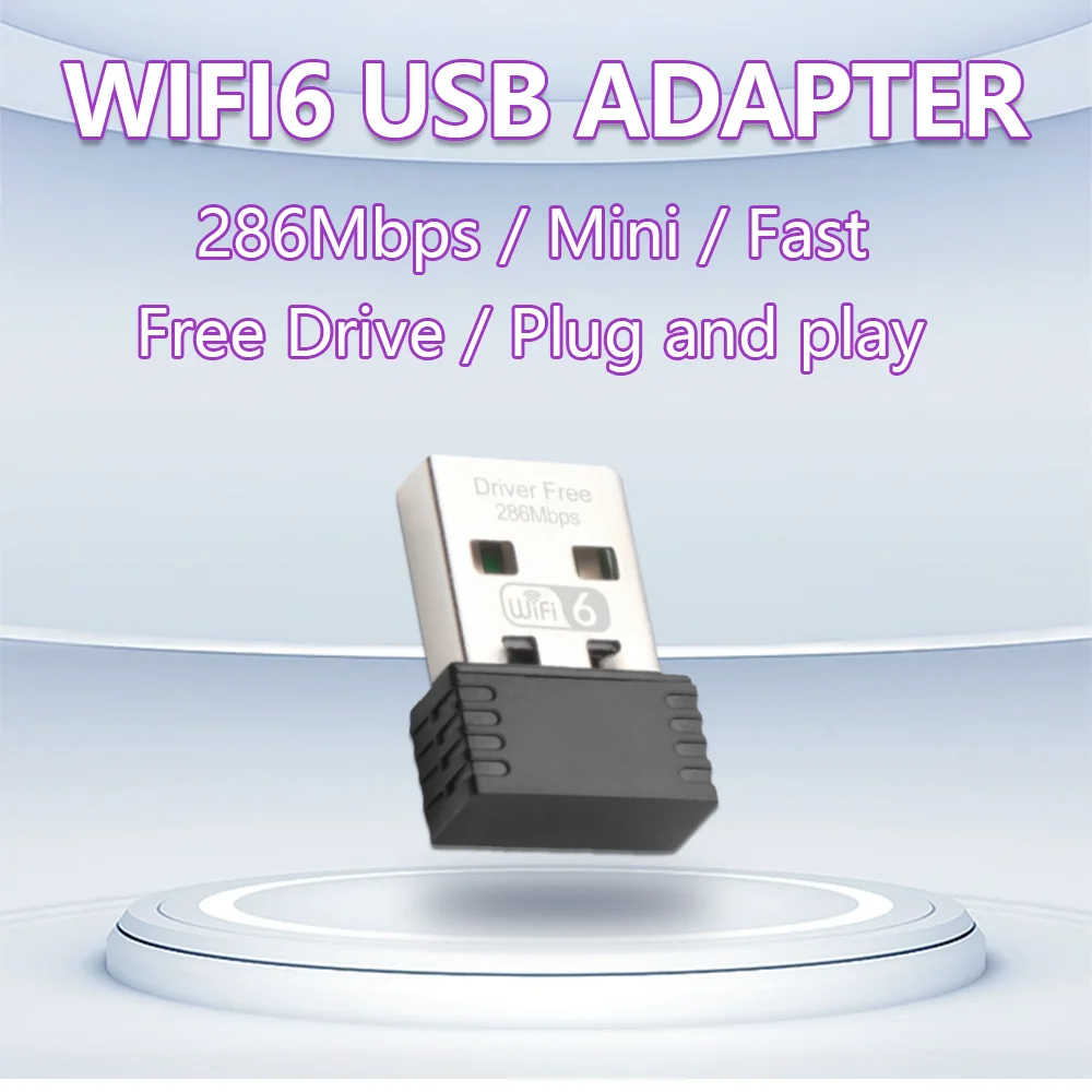 OPTFOCUS Wifi6 2.4G 286mbps USB Wifi محول للكمبيوتر Adaptador wifi 6e دونغل Usb جهاز استقبال واي فاي لاسلكي صغير الفقرة PC