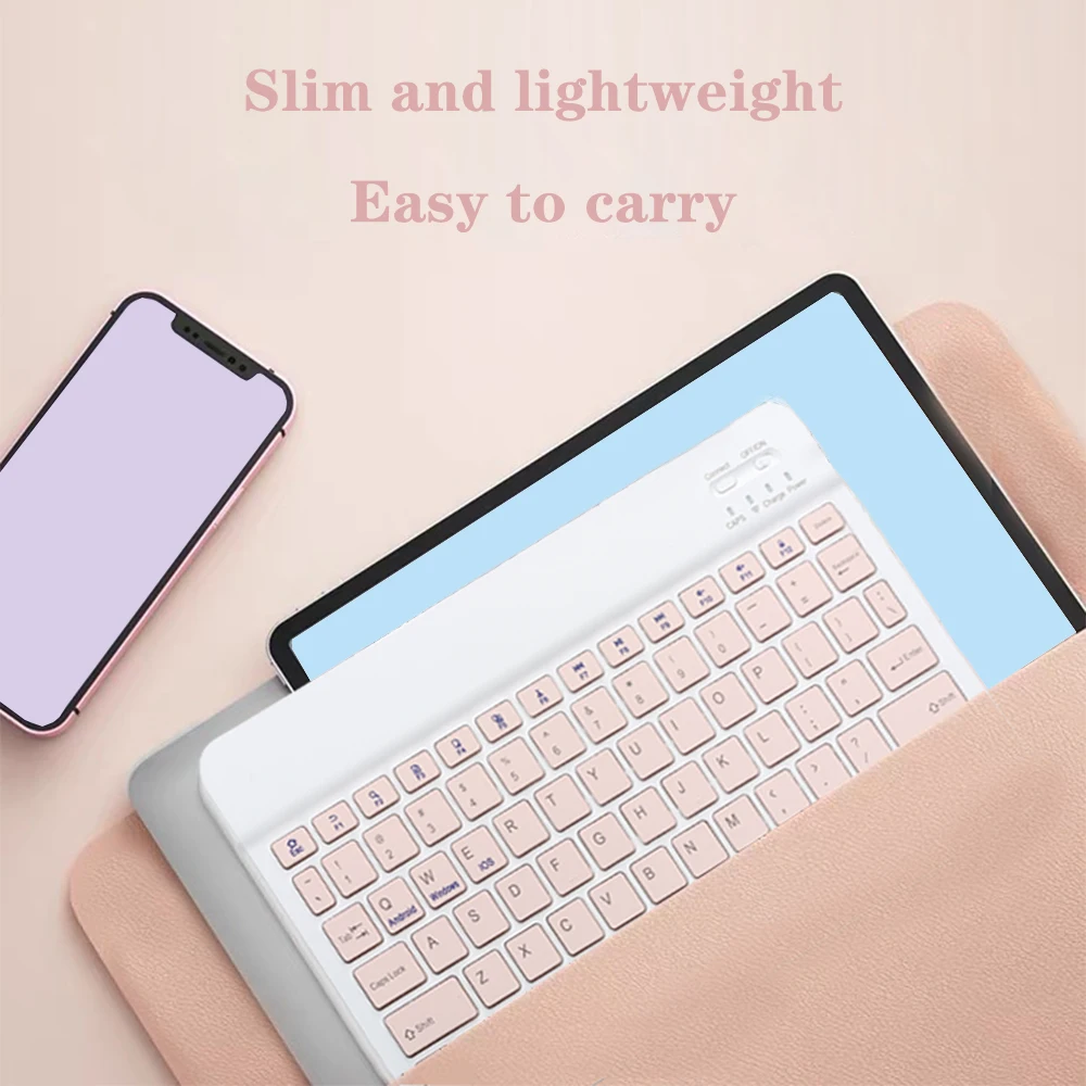 Ultra-Slim Bluetooth-Compatible Keyboard Portable Mini Wireless Keyboard Rechargeable for iPad Tablet Phone iOS Android Windows