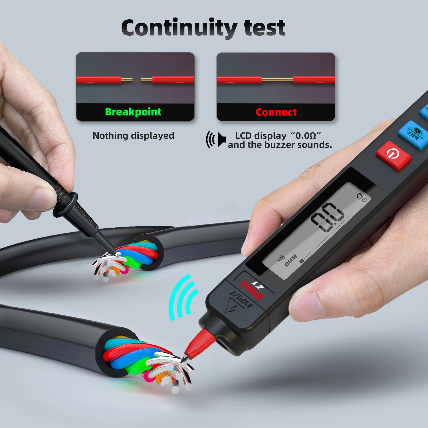 Digital Multimeter Multimeter Tester BSIDE Smart Digital Multimeter DC AC Voltmeter Voltage Detector Capacitance Ohm Hz Continuity NCV Test Continuity Live Meter Z5