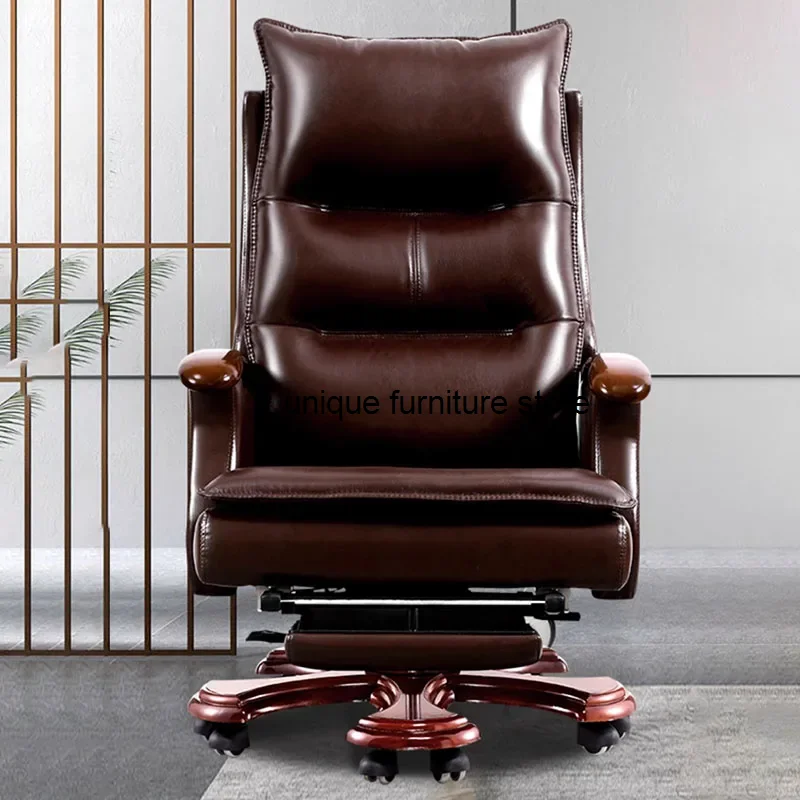 

Nordic Boss Office Chairs Wooden Massage Leather Free Shipping Armchairs Waiting Ergonomic Cadeira Presidente Home Furniture