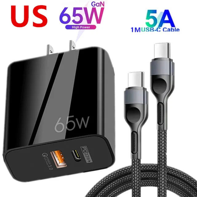 PD 65W GaN USB C Charger Type C 33W USB QC3.0 US EU Plug Quick Charger Adapter for Samsung S22 Ultra iPhone 13 12 11 honor 60 SE 65 watt fast charger Chargers