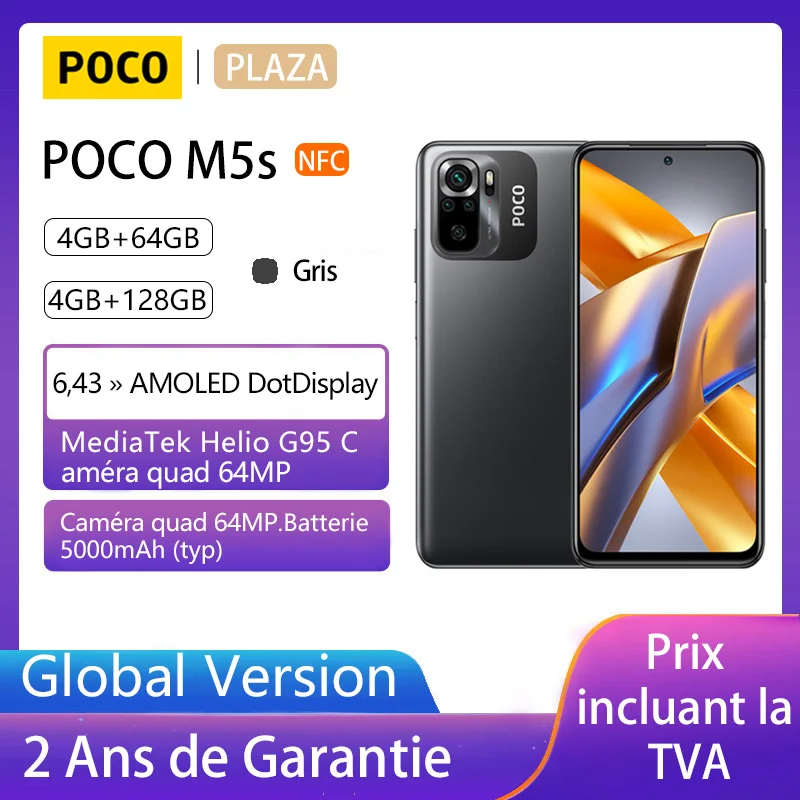 POCO M5s Smartphone versión Global, NFC, cámara cuádruple de 64MP, Pantalla AMOLED de 6,43 pulgadas, Helio G95, carga rápida de 33W, 5000mAh| | - AliExpress