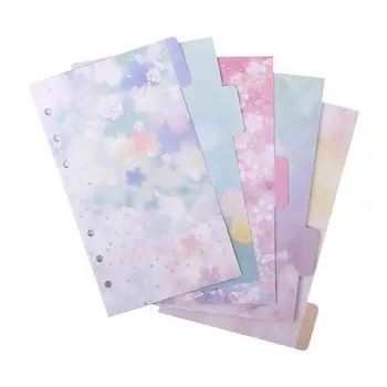 Raccoglitori a Fogli Mobili A5 A6, Separatori per Quaderni, Divisori per Raccoglitori, Pagine Indice Stile Fiori di Ciliegio