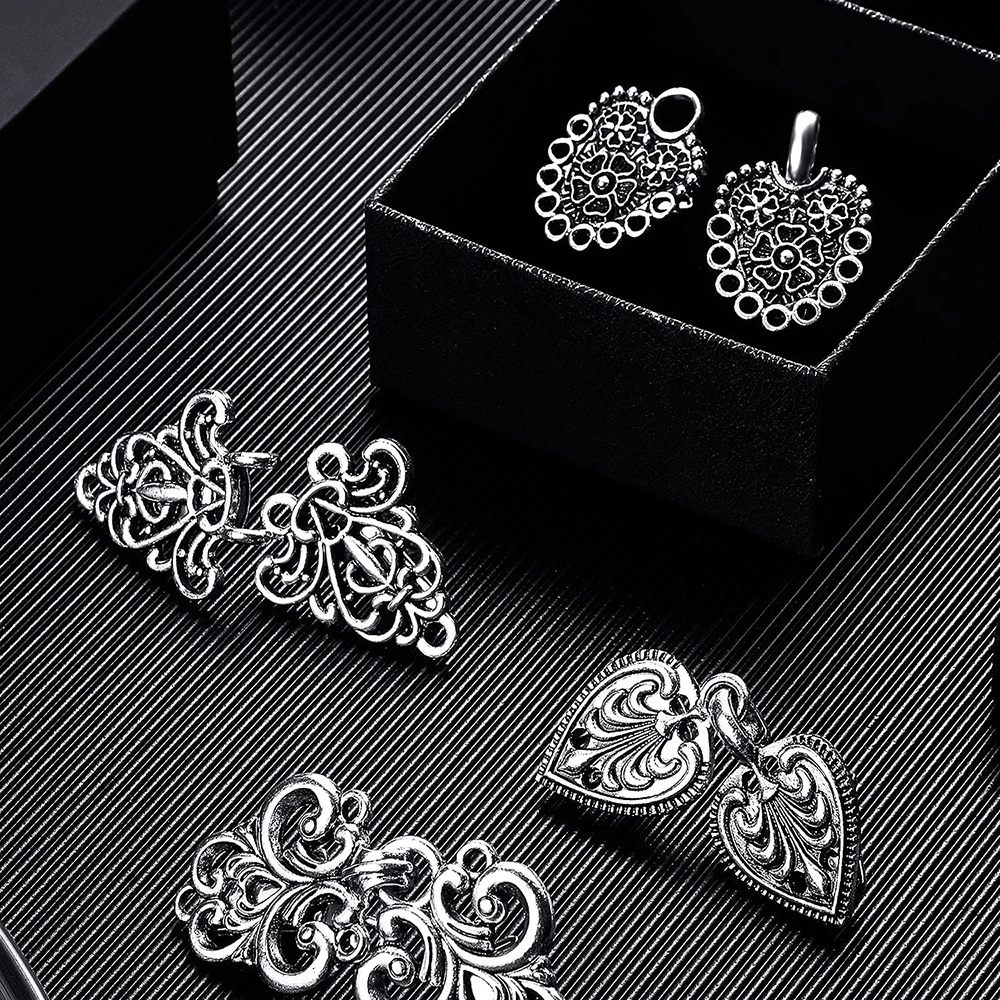 4개 세트 스웨터 숄 칼라 가디건 버클 빈티지 스월 클립 클라스프 셔츠 버튼 클립 숄 칼라 드레스 셔츠 클라스프