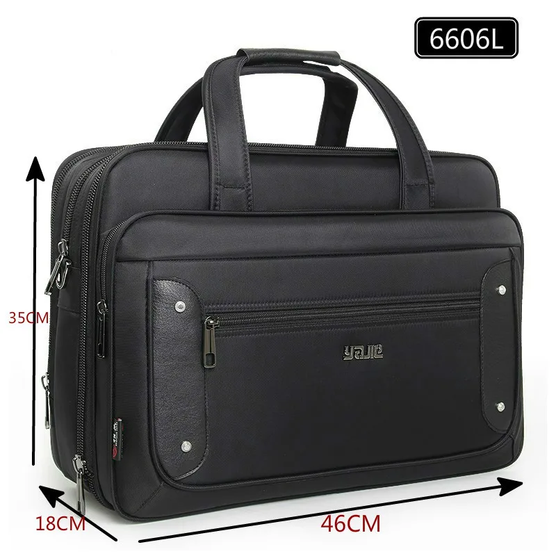 Large Capacity Business Men 17 Inches Briefcases Black Bags Men's Waterproof Computer Laptop Briefcase Male Travel Shoulder Bag