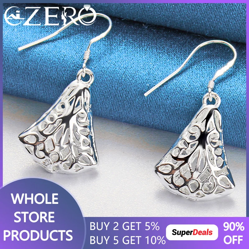 

ALIZERO серьги-капли из стерлингового серебра 925 пробы с полым сектором для женщин Свадебные серьги для помолвки женские серьги Модные ювелирные изделия