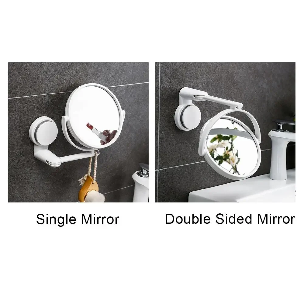 Plastic Wall Hang Round Folding Bath Accessories Vanity Mirror Bath Mirrors Shave Mirrors Makeup Supplies 5
