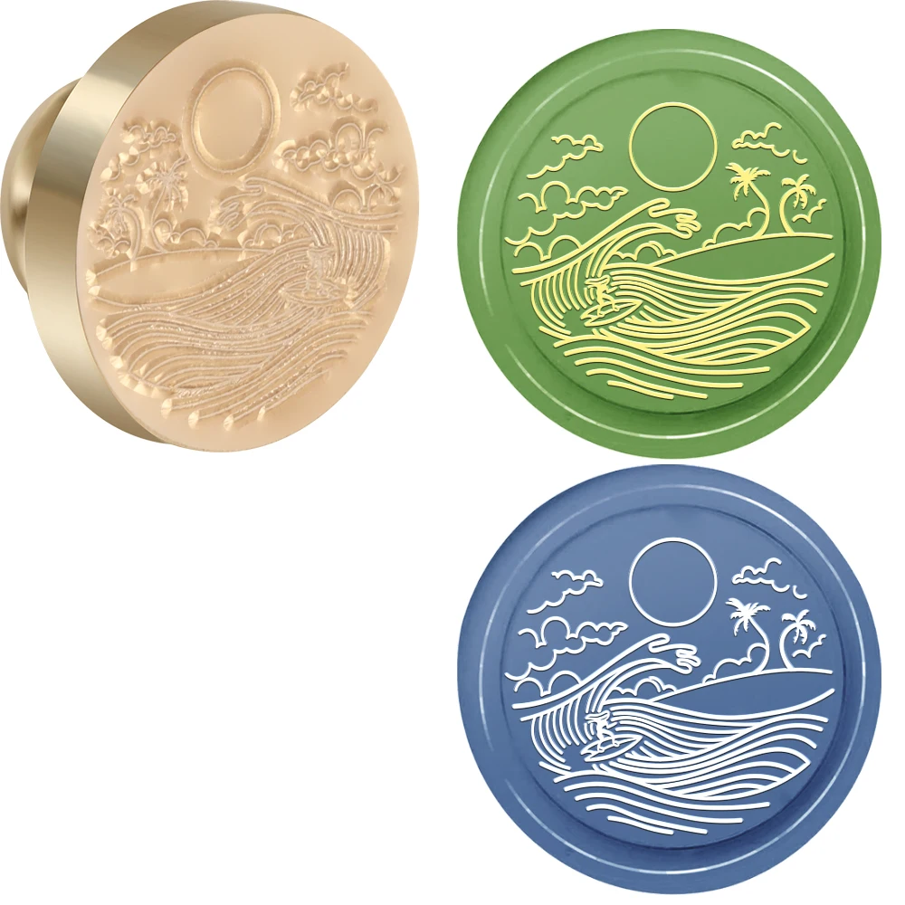 

Waves Wax Seal Stamp Diy Craft Supplies Scrapbooking Christmas Wedding Invitation for Decoration Wine Bags, Notebooks, Gifts