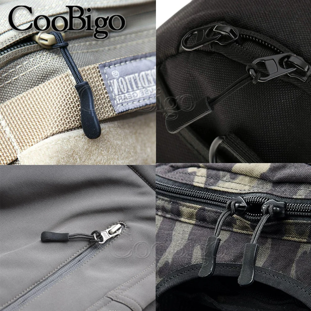 Zipper Pulls Cord End Rope Zip Puller Tab Replacement Clip Garment Tag Fixer Travel Bag Backpack Suitcase DIY Accessories 50pcs